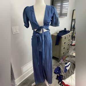 Chambray denim two piece